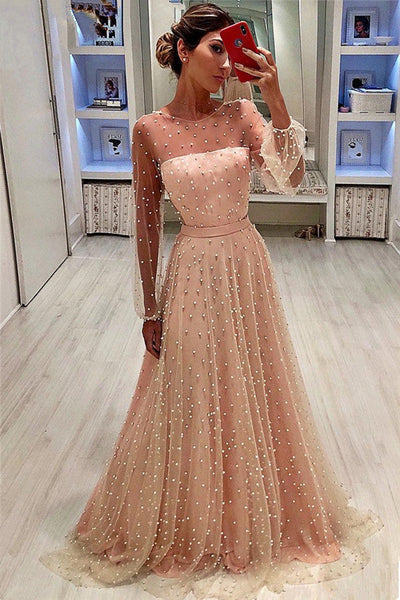 SEE THROUGH TULLE BUBBLE SLEEVES PARTY GOWNS ROM DRESS HZ1023