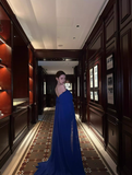 Stunning Royal Blue Mermaid Off the Shoulder Chiffon Prom Dress Party Dress Formal Dress HZ1023