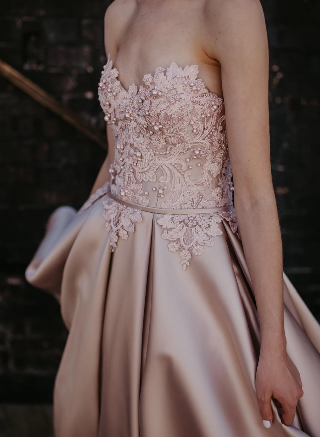 Pink A Line Sweetheart Neck Appliques Pearl Satin Party Dress Homecoming Dress HZ1023