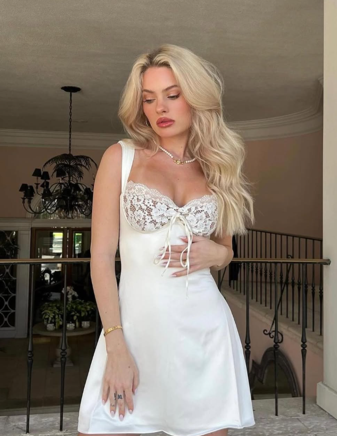 White A Line Straps Lace Satin Short Homecoming Dress Cocktail Dress HZ1023