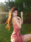 Cute A Line Sweetheart Neck Print Floral Chiffon Prom Dress Outfits HZ1023