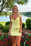 Spaghetti Straps Homecoming Dress Ruched Tight Short Prom Dress HZ1023
