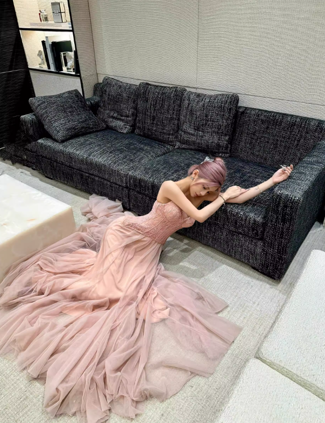 Pink Princess A Line Sweetheart Neck Tulle Lace Long Prom Dress Party Dress Birthday Dress HZ1023