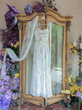 Dreamy A Line Sweetheart Neck Print Floral Chiffon Prom Dress Party Dress HZ1023