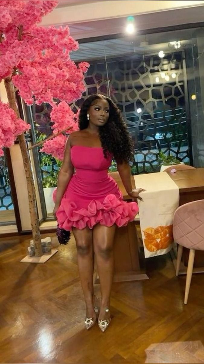 Hot Pink Sheath Satin Strapless Short Homecoming Dress Party Dress HZ1023