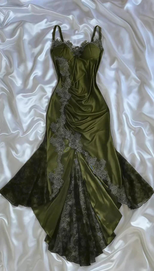 Sexy Navy Blue Mermaid Lace Prom Dress Party Dress HZ1023
