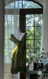 Sexy Dark Green Flowy A Line V Neck Chiffon Short Homecoming Dress Cocktail Dress HZ1023