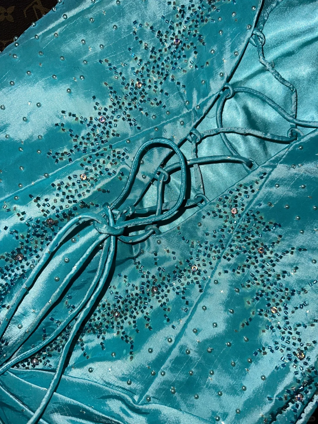 Vintage Mermaid Sweetheart Neck Beaded Blue Satin Long Prom Dress Evening Dress HZ1023