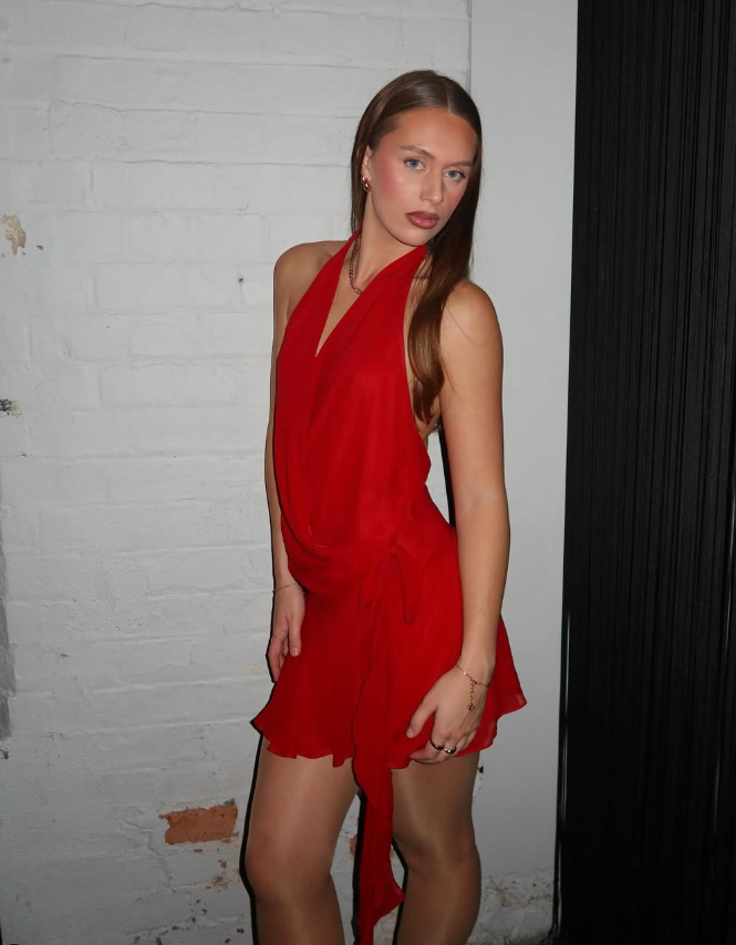 Sexy A Line Halter Red Chiffon Short Homecoming Dress Birthday Dress HZ1023
