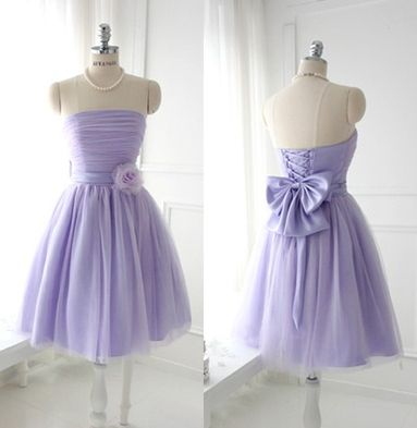 Cute Purple Strapless Pleat Short Homecoming Dress Wedding Party Dress HZ1023