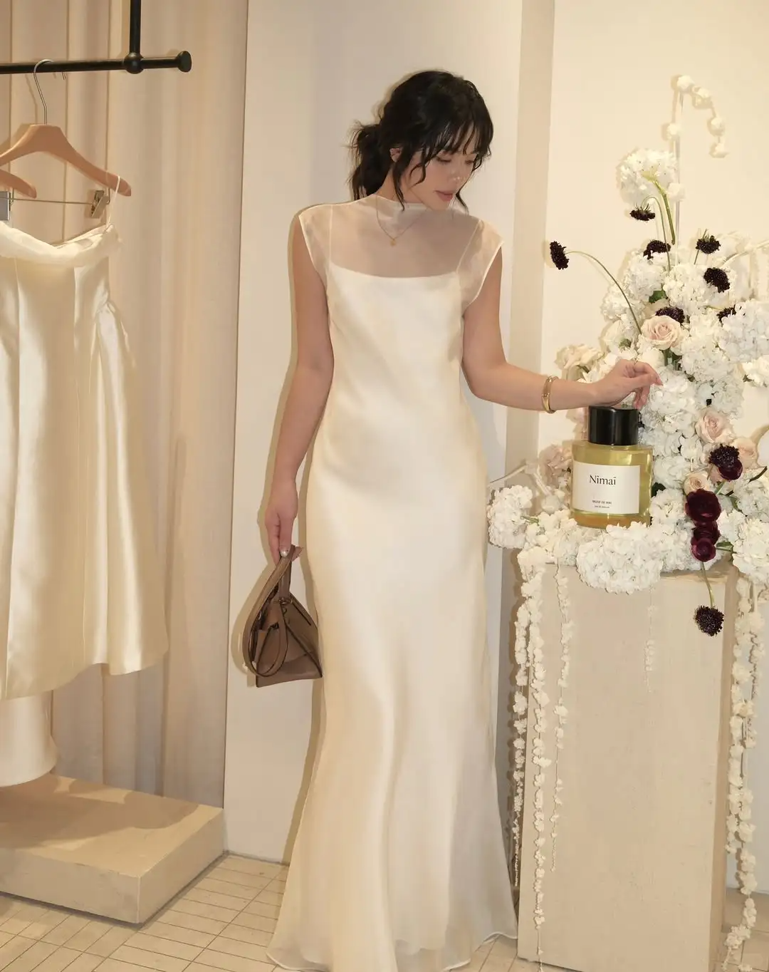 Backless Elegant A Line Spaghetti Strap Chiffon Satin Party Dress Evening Dress HZ1023