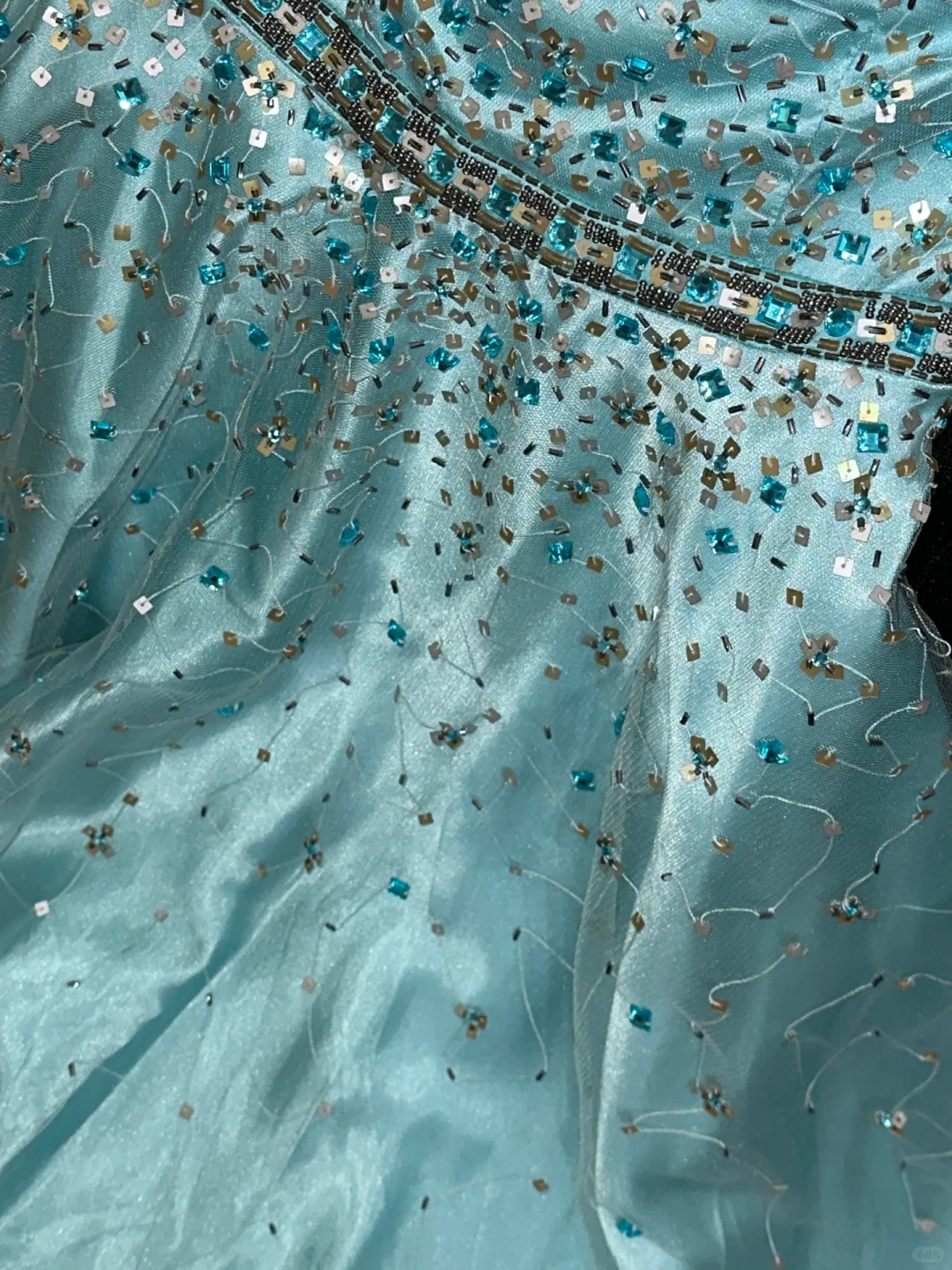 Stunning A Line Sweetheart Neck Beaded Blue Tulle Satin Party Dress Wedding Guest Dress HZ1023