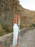 Baby Blue Mermaid Ruffle Straps Satin Long Prom Dress Vacation Dress Party Dress HZ1023