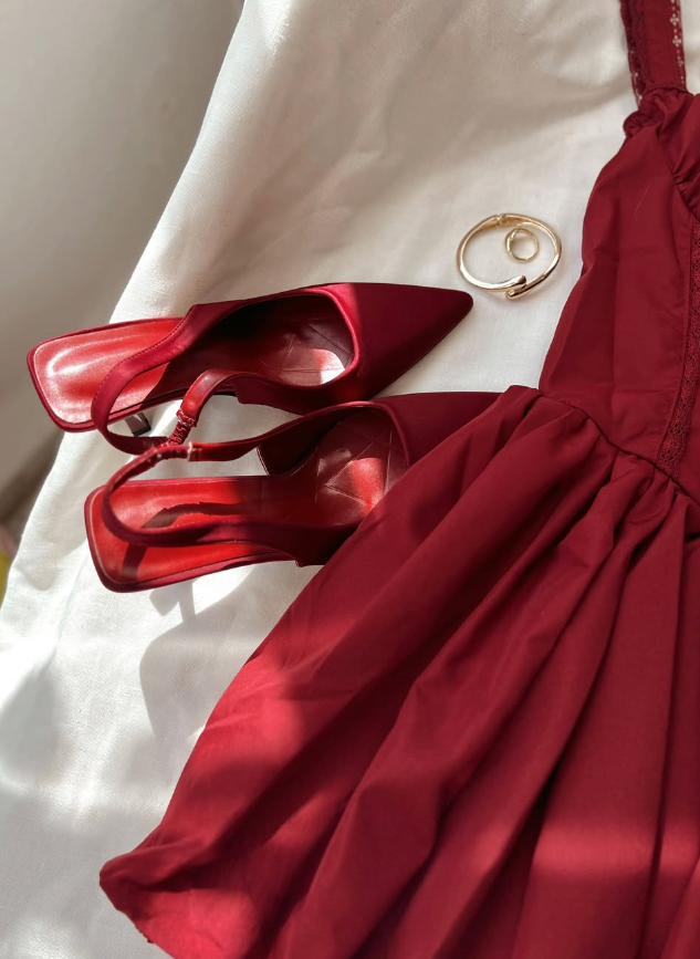 Cute A Line Straps Red Satin Short Homecoming Dress Birthday Dress HZ1023