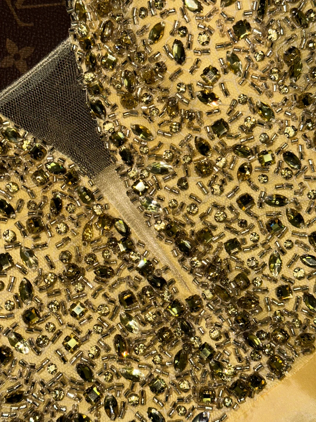 Yellow A Line Spaghetti Strap Beaded Sequin Satin Long Prom Dress Evening Dress HZ1023