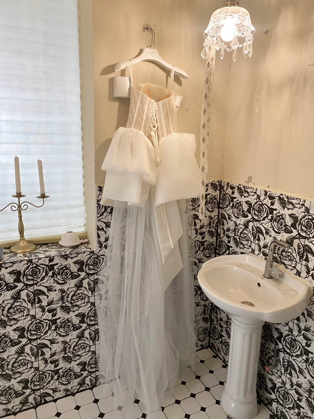 White Bow A Line Strapless Beaded Lace Satin Short Homecoming Dress Birthday Dress HZ1023