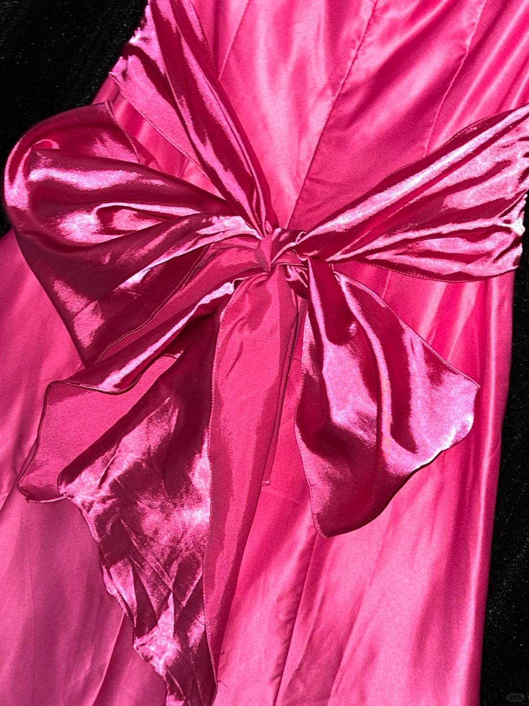 Barbie Pink A Line Strapless Satin Long Party Dress Evening Dress with Bow HZ1023