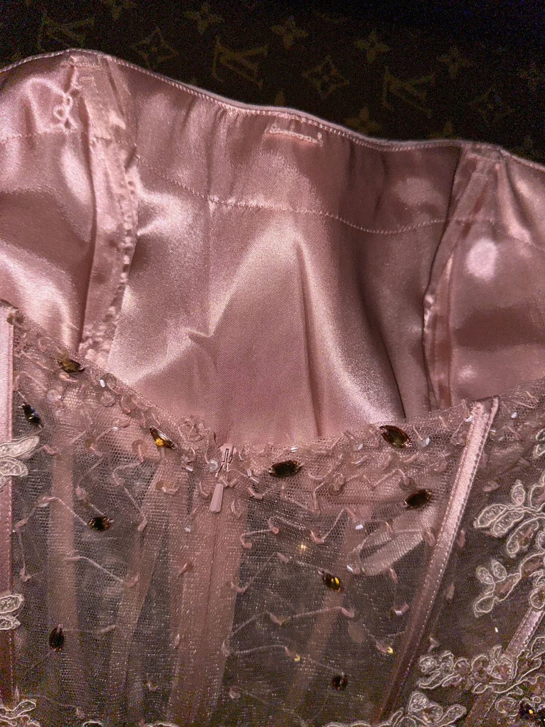 Pink Mermaid Sweetheart Neck Appliques Chiffon Satin Long Prom Dress Party Dress HZ1023