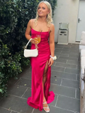 Simple Mermaid Spaghetti Straps Long Party Prom Dress HZ1023