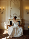Princess A Line Puff White Lace Prom Dress Party Dress HZ1023