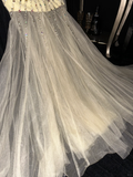 Shiny Mermaid Sweetheart Neck Corset Beaded Sequin Tulle Long Prom Dress Party Dress HZ1023