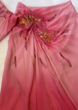Vintage A Line Spaghetti Straps Two Piece Pink Chiffon Short Party Dress Homecoming Dress HZ1023