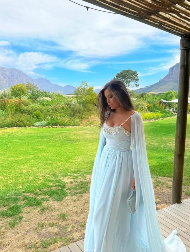 Yellow A Line Spaghetti Straps Rhinestone Chiffon Long Prom Dress Evening Dress HZ1023