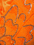 Stunning Mermaid Strapless Beaded Sequin Orange Chiffon Long Prom Dress Party Dress HZ1023