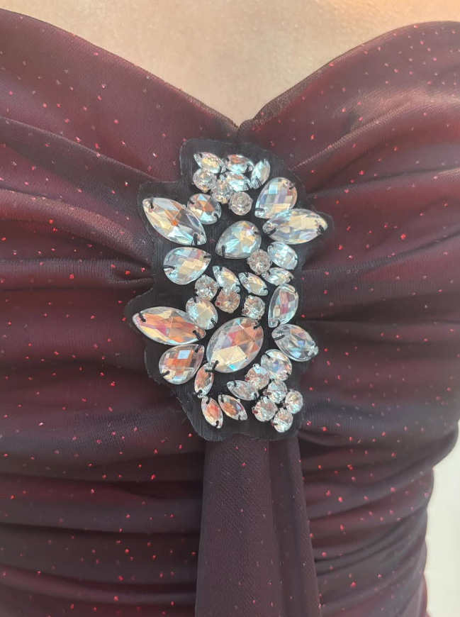 Vintage Sheath Straps Rhinestone Ombre Red Chiffon Prom Dress Evening Dress HZ1023