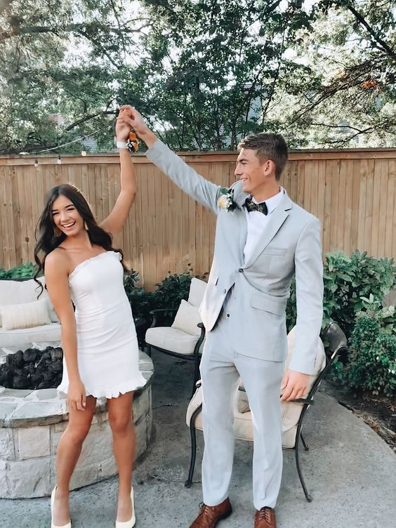 Beautiful White Mini Homecoming Dress HZ1023