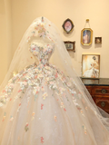 Gorgeous Ball Gown Sweetheart Neck Appliques Floral Tulle Prom Dress Evening Dress Date Dress HZ1023