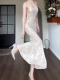 Shiny Mermaid Spaghetti Strap Sequin Prom Dress Evening Dress Party Dress HZ1023