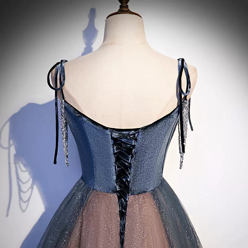 A line Spaghetti Straps Prom Dresses HZ1023