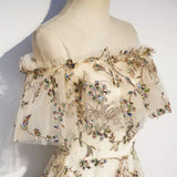 Princess Off The Shoulder Tulle Long Prom Dresses HZ1023