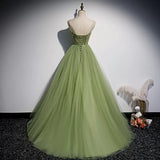 Ball Gown Prom Dresses Long Sage Green Evening Dress HZ1023