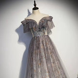 Off The Shoulder Sequin Lace Prom Dresses Sexy Prom Dress HZ1023