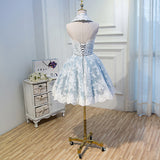Gray Lace Hoco Dress Short Homecoming Dresses HZ1023