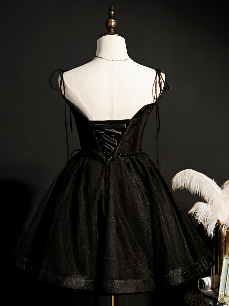 Little Black Hoco Dress Short Homecoming Dresses HZ1023