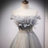 Cute A Line Strapless Prom Dresses Sexy Evening Dress HZ1023