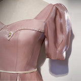 A line Pink Long Prom Dresses HZ1023