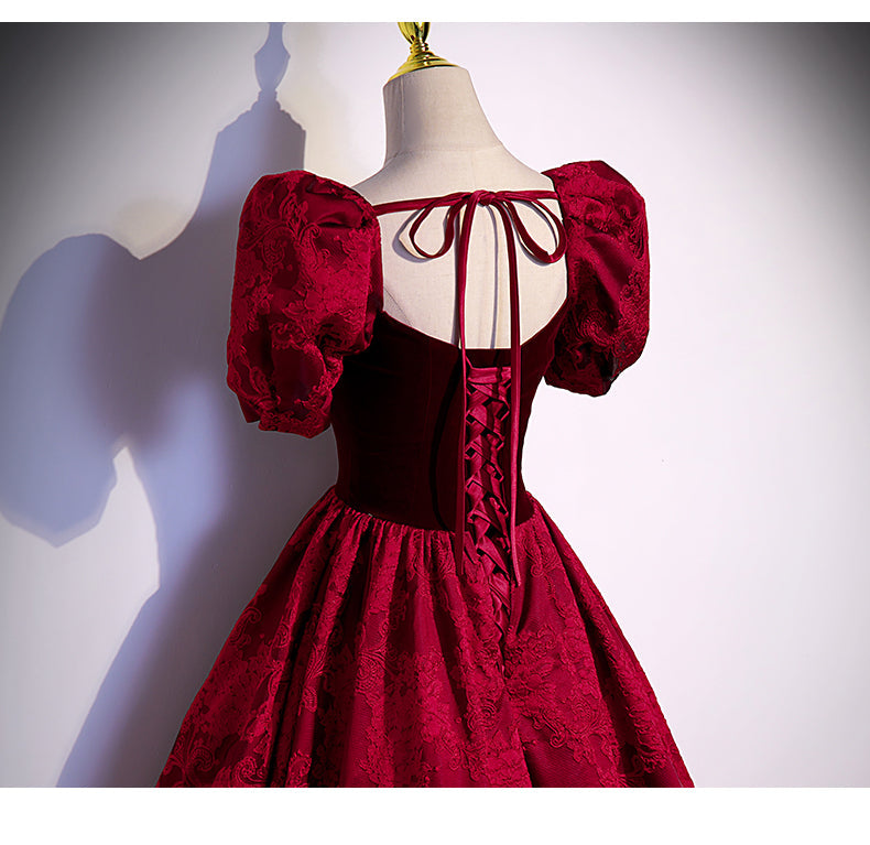 Princess Burgundy Long Prom Dresses HZ1023