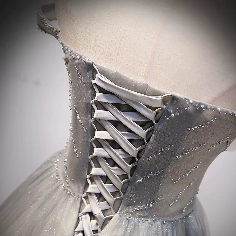 Cute A Line Strapless Prom Dresses Sexy Evening Dress HZ1023