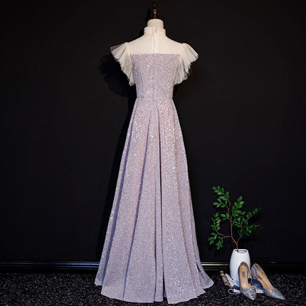 A Line Sequin Long Prom Dresses HZ1023