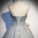 Ball Gown Strapless Tulle Long Prom Dresses HZ1023