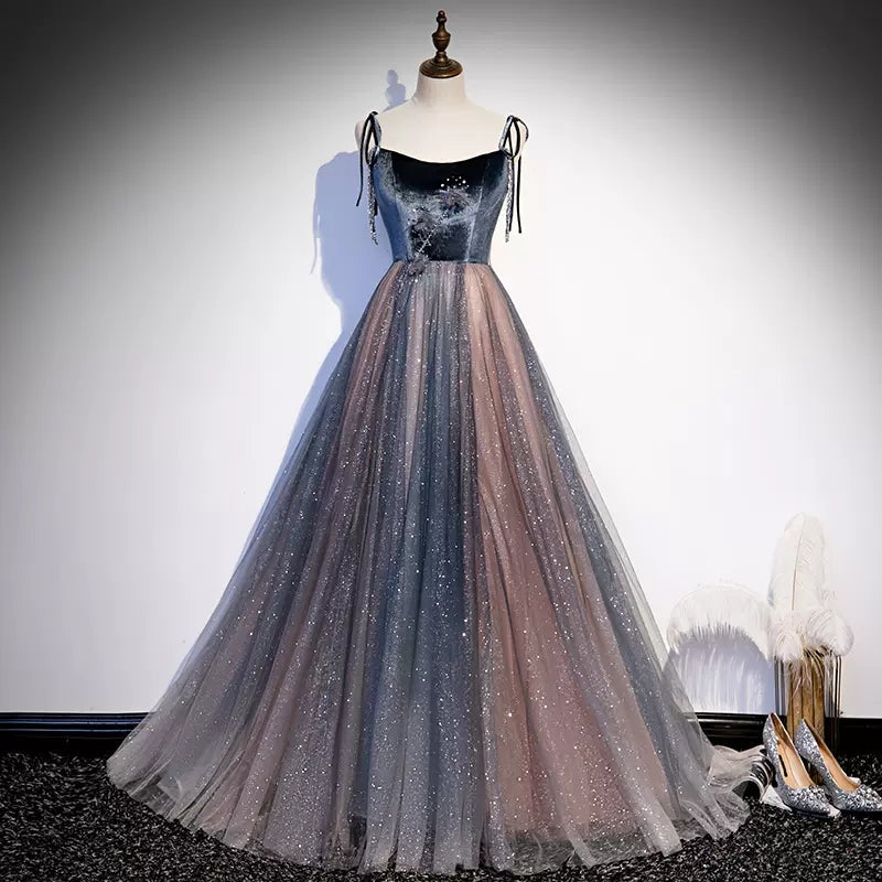 A line Spaghetti Straps Prom Dresses HZ1023