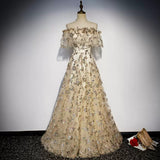 Princess Off The Shoulder Tulle Long Prom Dresses HZ1023