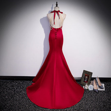 Mermaid Red Long Prom Dresses HZ1023