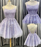straps short lace homecoming dress dancing dress HZ1023