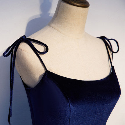 Simple A line Prom Dresses Navy Blue Tulle Evening Dress HZ1023