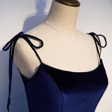 Simple A line Prom Dresses Navy Blue Tulle Evening Dress HZ1023